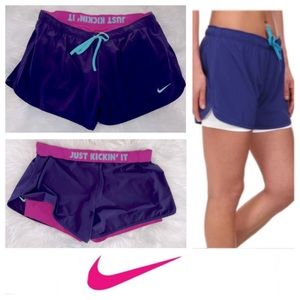 🌿Nike 4” Dri-Fit  2 In 1 Purple/Pink/Blue Short